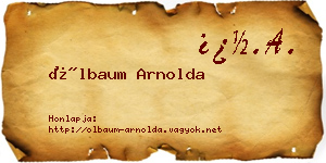 Ölbaum Arnolda névjegykártya